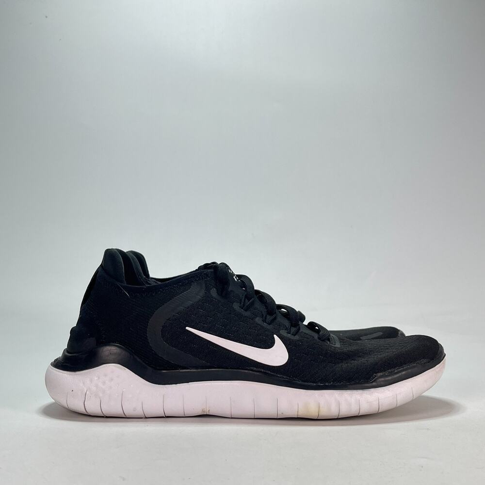 Nike Free RN 2018 Black White Athletic Lightweight Running Shoes Youth Size 6